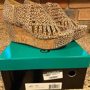 Suede cheetah wedge